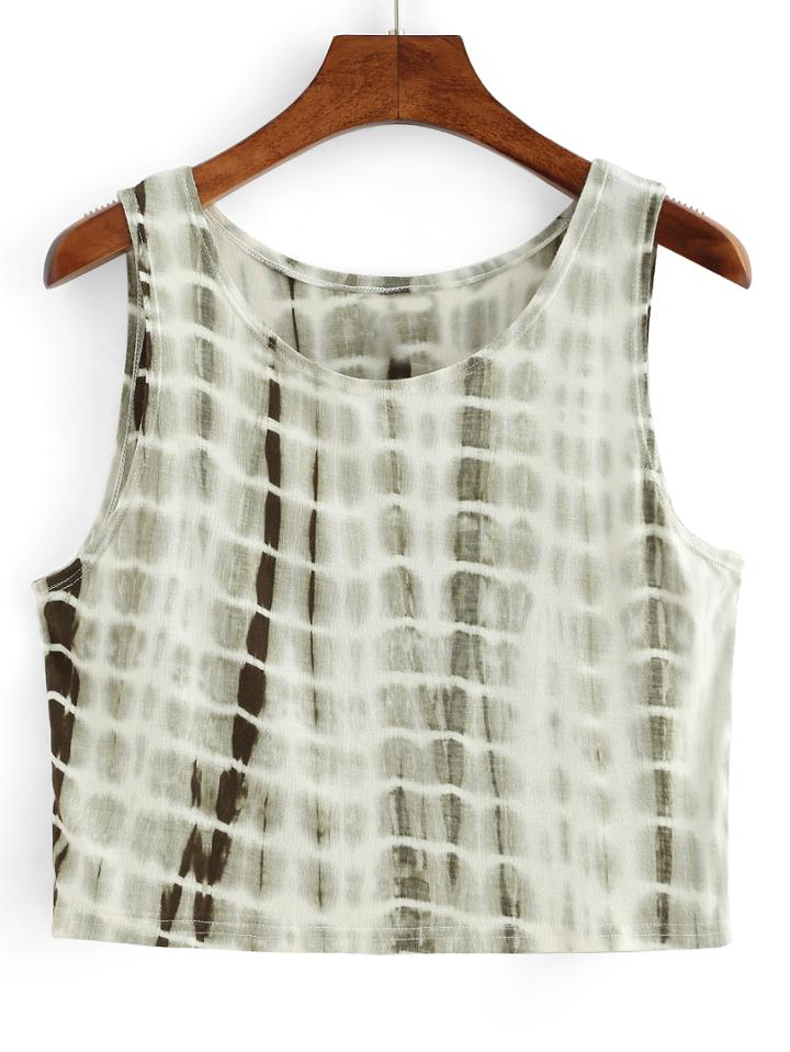 Shein Tie Dye Print Crop Tank Top