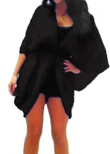 Rosewe Black Three Quarter Sleeve Loose Cardigans