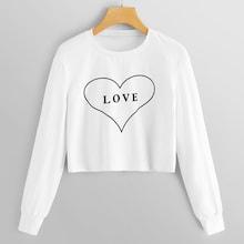Shein Crop Graphic Sweatshirt