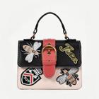 Shein Bee Embroidery Detail Buckle Shoulder Bag