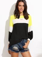 Shein Color Block Cut And Sew Blouse