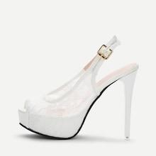 Shein Lace Slingbacks Stiletto Heels