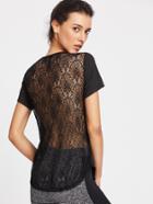 Shein Contrast Lace Tee