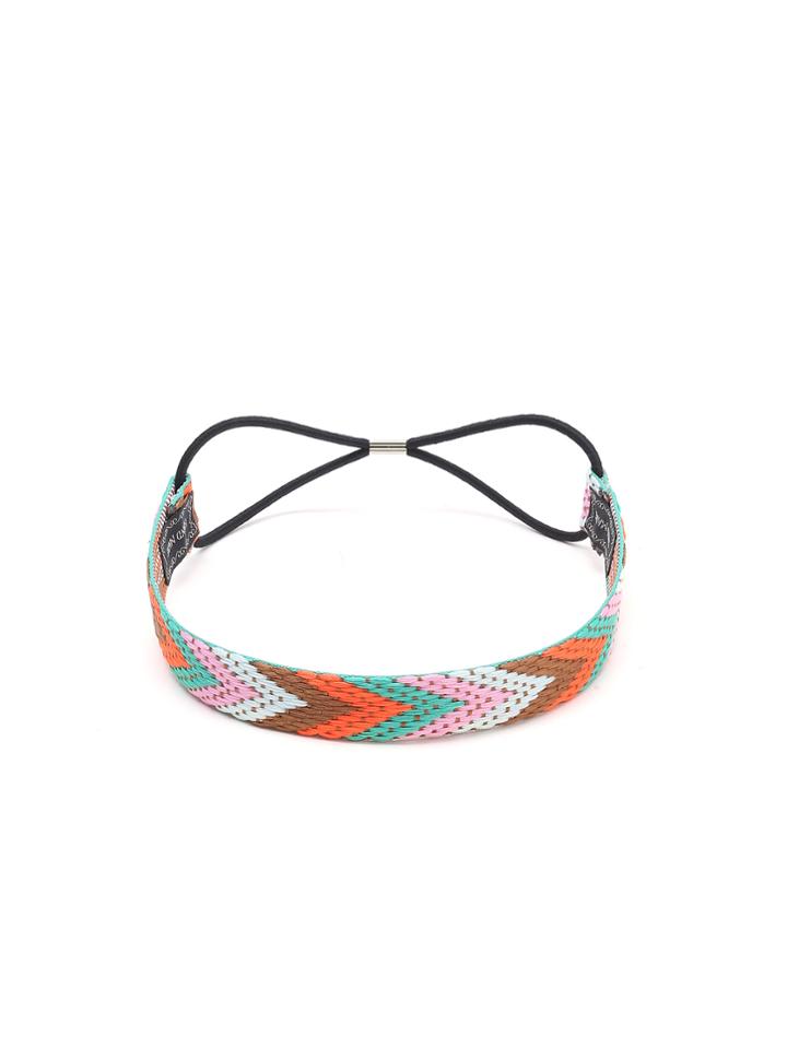 Shein Multicolor Braided Chevron Pattern Headband