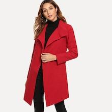 Shein Self Tie Solid Coat
