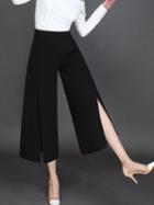 Shein Black High Waist Split Bell-bottomed Pant