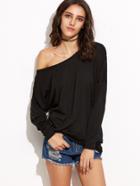 Shein Drop Shoulder Asymmetric T-shirt