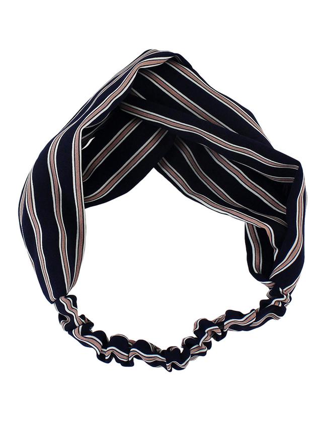 Shein Navyblue New Stripes Elastic Headband Accessories