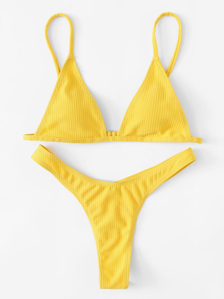 Shein High Neck Triangle Bikini Set