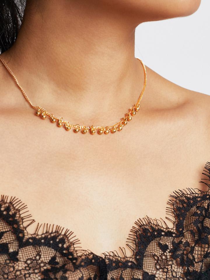 Shein Metal Ball Charm Chain Necklace