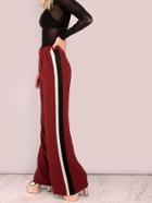 Shein Tailored Colorblock Lined Wide Leg Pants Brick