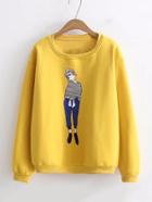 Shein Girl Print Jumper Sweatshirt