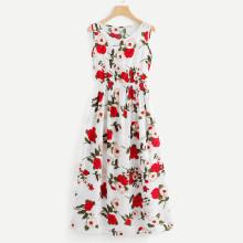 Shein Floral Elastic Waist Dress