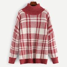 Shein Plus High Neck Plaid Jumper