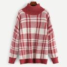 Shein Plus High Neck Plaid Jumper