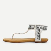 Shein Geometric Pattern Toe Post Sandals