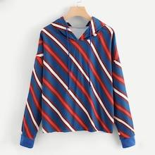 Shein Plus Color Block Striped Sweatshirt