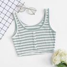 Shein Ribbed Striped Crop Top
