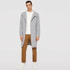 Shein Men Press Button Hoodie Flap Pocket Coat