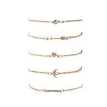Shein Star & Moon Charm Chain Bracelet Set