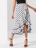 Shein Layered Asymmetric Ruffle Polka Dot Skirt