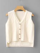 Shein High Low Cable Knit Vest