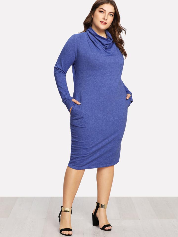 Shein Funnel Neck Pocket Side Dress