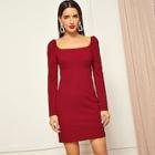 Shein Square Neck Puff Sleeve Dress