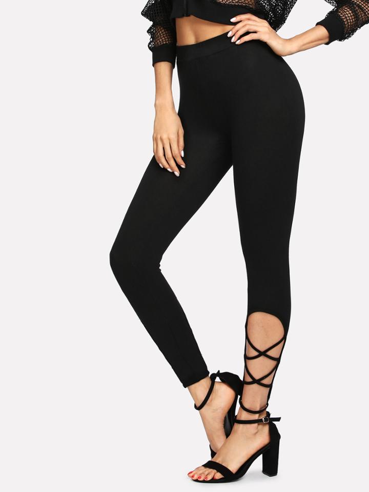 Shein Crisscross Hem Leggings
