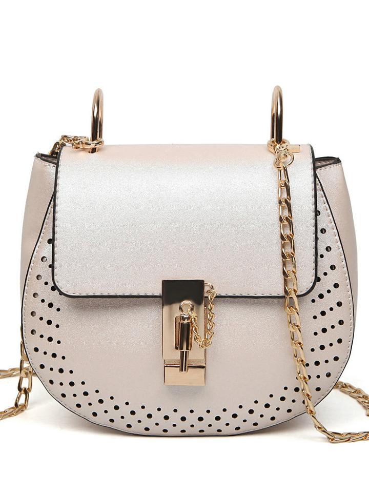 Shein Laser-cut Chain Saddle Bag