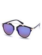 Shein Black Retro Round Sunglasses With Elbow Bar
