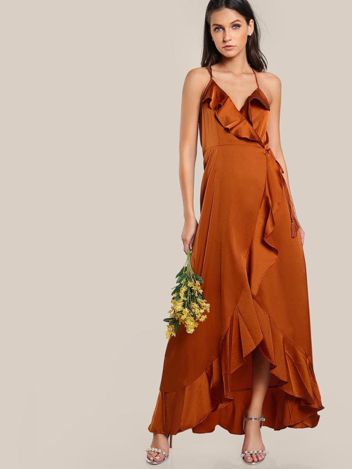 Shein Self Tie Wrap Maxi Cami Dress