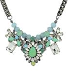 Shein Green Drop Gemstone Chain Necklace