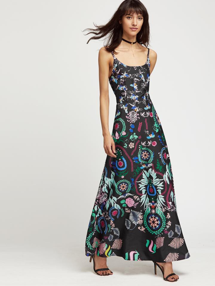 Shein Floral Print Maxi Cami Dress