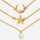 Shein Moon & Star Design Link Bracelet Set