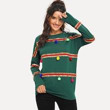 Shein Pom Pom Decoration Tee