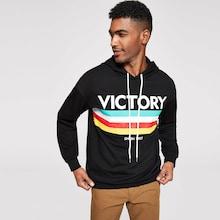 Shein Men Drawstring Color Block Letter Hoodie