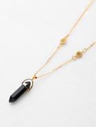 Shein Contrast Crystal Pendant Long Necklace