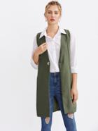 Shein Metal Grommet Detail Sleeveless Blazer