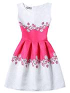 Shein Sleeveless Flower Print Jacquard A-line Dress
