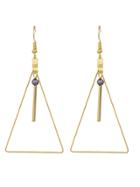 Shein Gold Design Triangle Shape Big Dangle Earrings