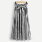 Shein Ruffle Waist Belted Pleated Pants