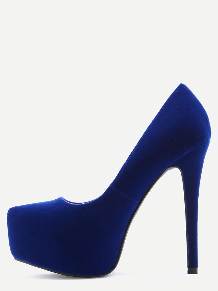 Shein Blue Faux Suede Platform Pumps