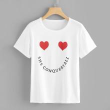 Shein Smile Face Print T-shirt