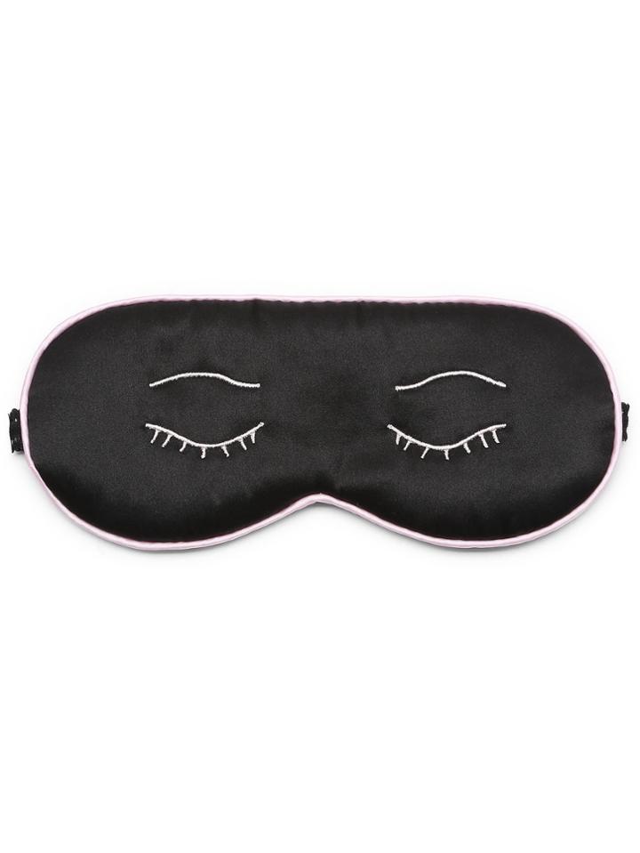 Shein Black Embroidery Detail Sleep Eye Mask