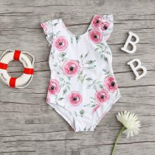 Shein Girls Ruffle Floral Swimsuit