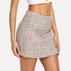 Shein Hidden Zipper Up Tweed Skirt