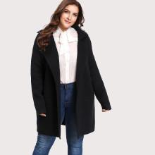 Shein Plus Notch Collar Drop Shoulder Jumper