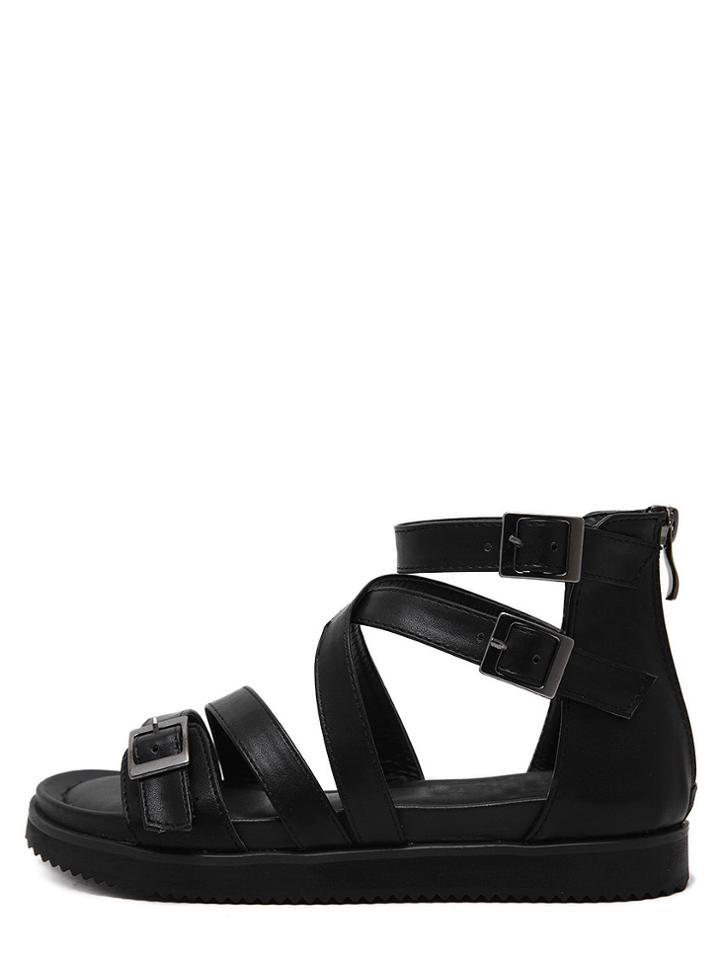 Shein Black Hollow Gladiator Sandals