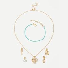Shein Detachable Necklace 4pcs & Bracelet 1pcs